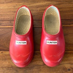 Designer Hunter Low Top Rain Boots Shoes Sz 12/12.5 Kids Red Unisex